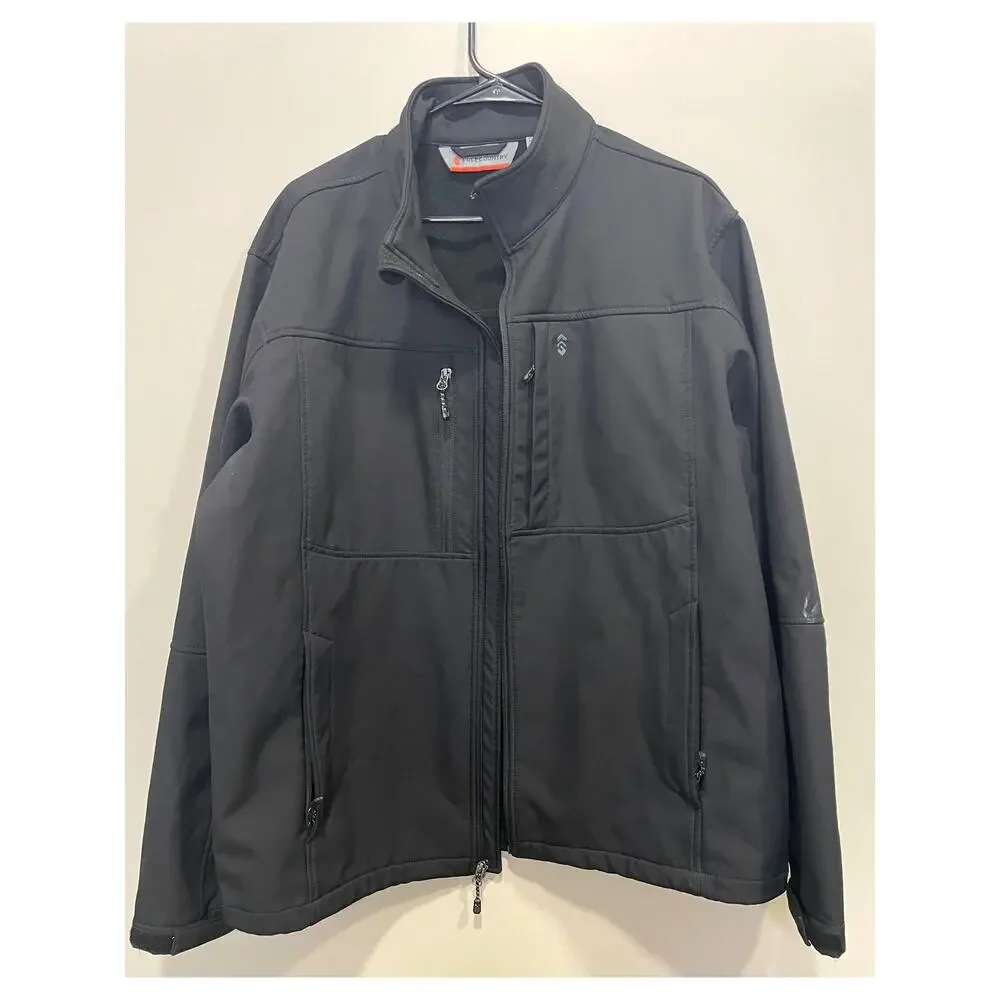 Free Country Men's Ultimate Super Softshell Black Jacket Size Large Outdoors